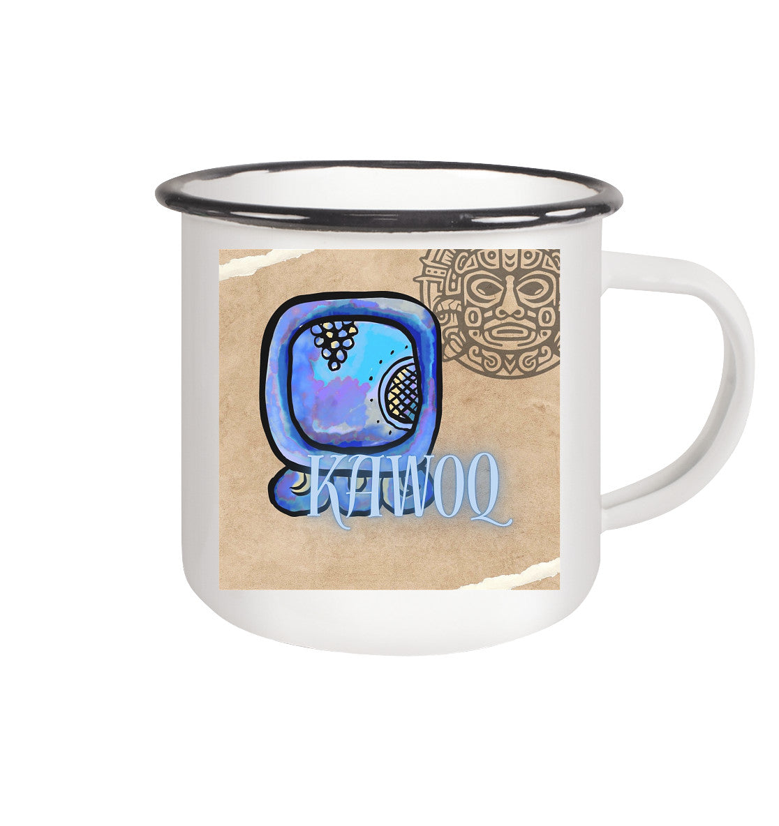 Emaille Tasse - Blauer Sturm / Enamel mug - blue storm