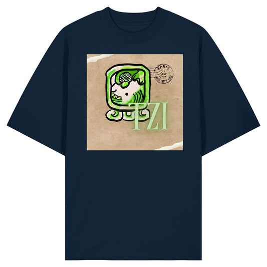 Organic Oversize Shirt - Weißer Hund / White dog