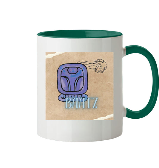 Tasse zweifarbig Blauer Affe - Two tone cup Blue monkey