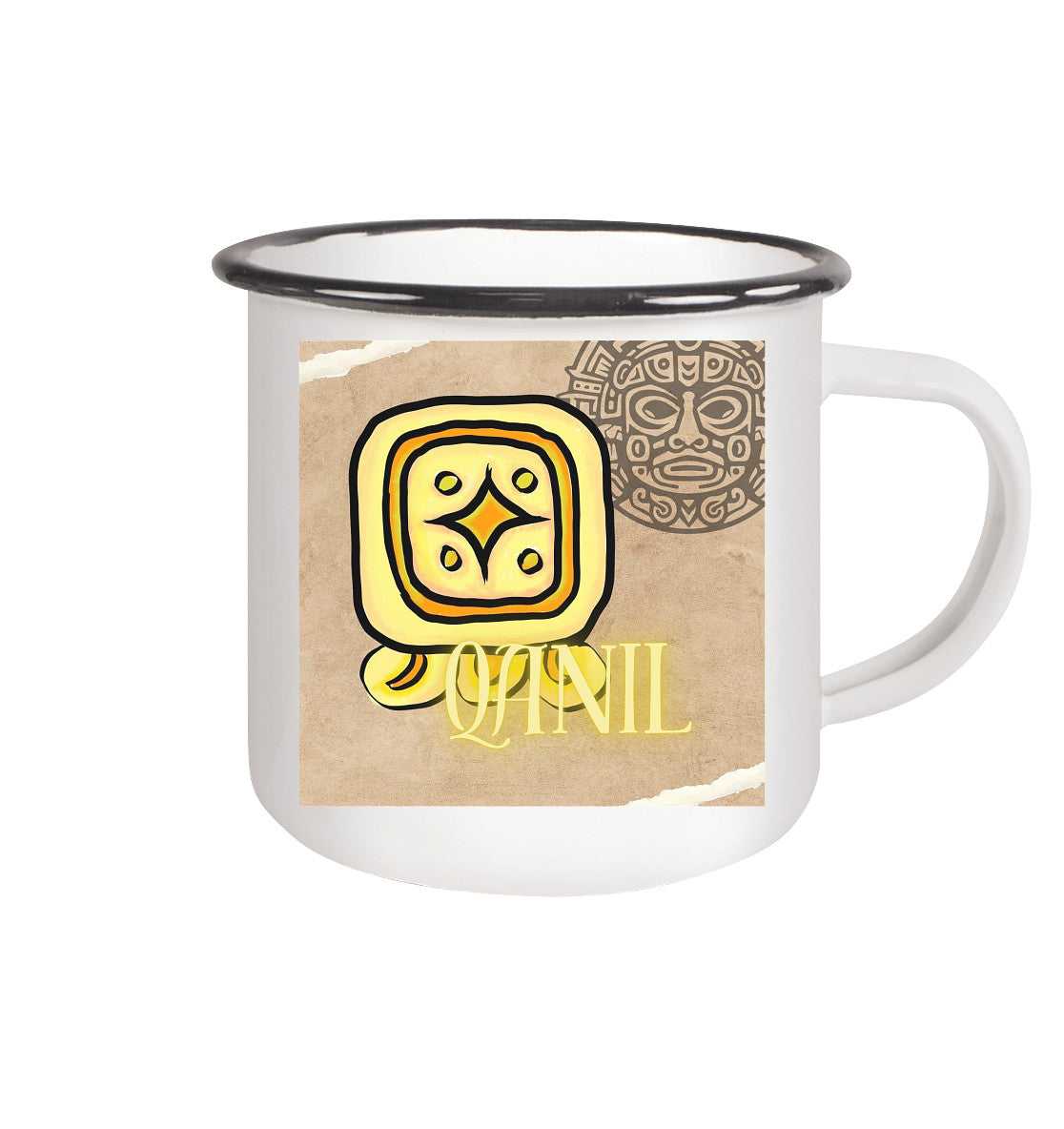 Enamel mug - Emillie Tasse printed with the Maya Glyph of your choice