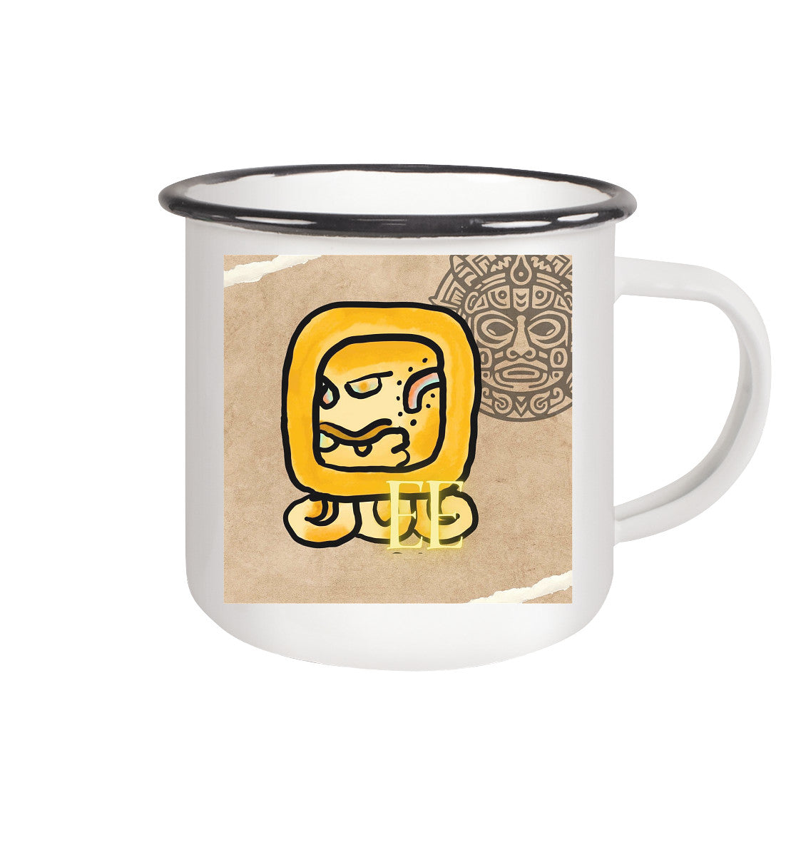 Emaille Tasse - Gelbe Straße / Enamel mug - yellow road