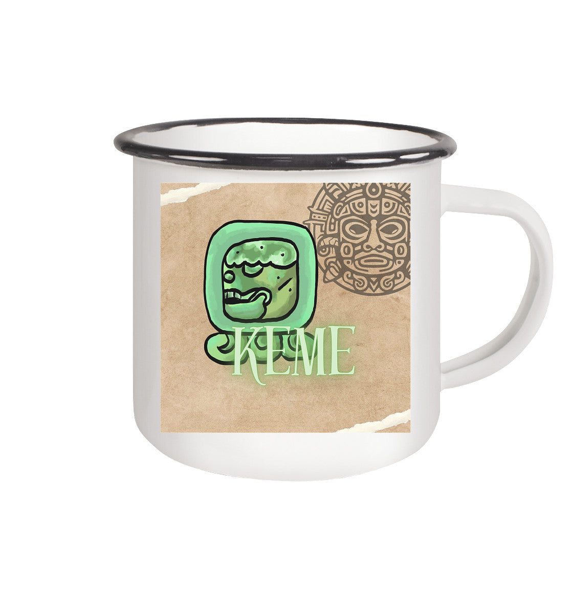 Emaille Tasse - Weißer Tot / Enamel mug - white death