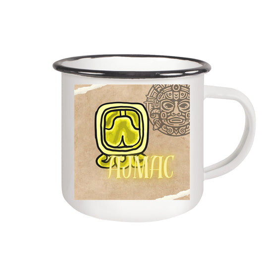 Emaille Tasse - Gelbe Weisheit / Enamel mug - yellow wisdom