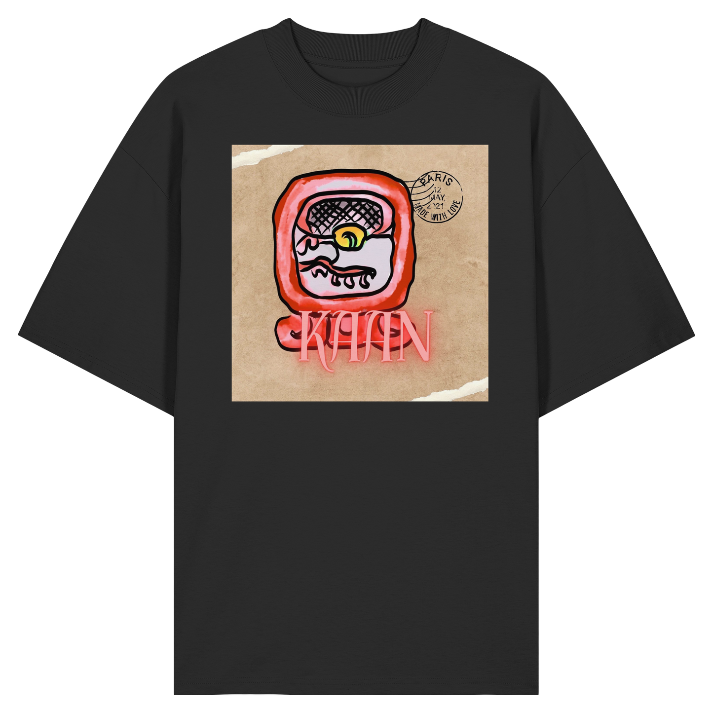 Organic Oversize Shirt - Roter Schange / Red serpent