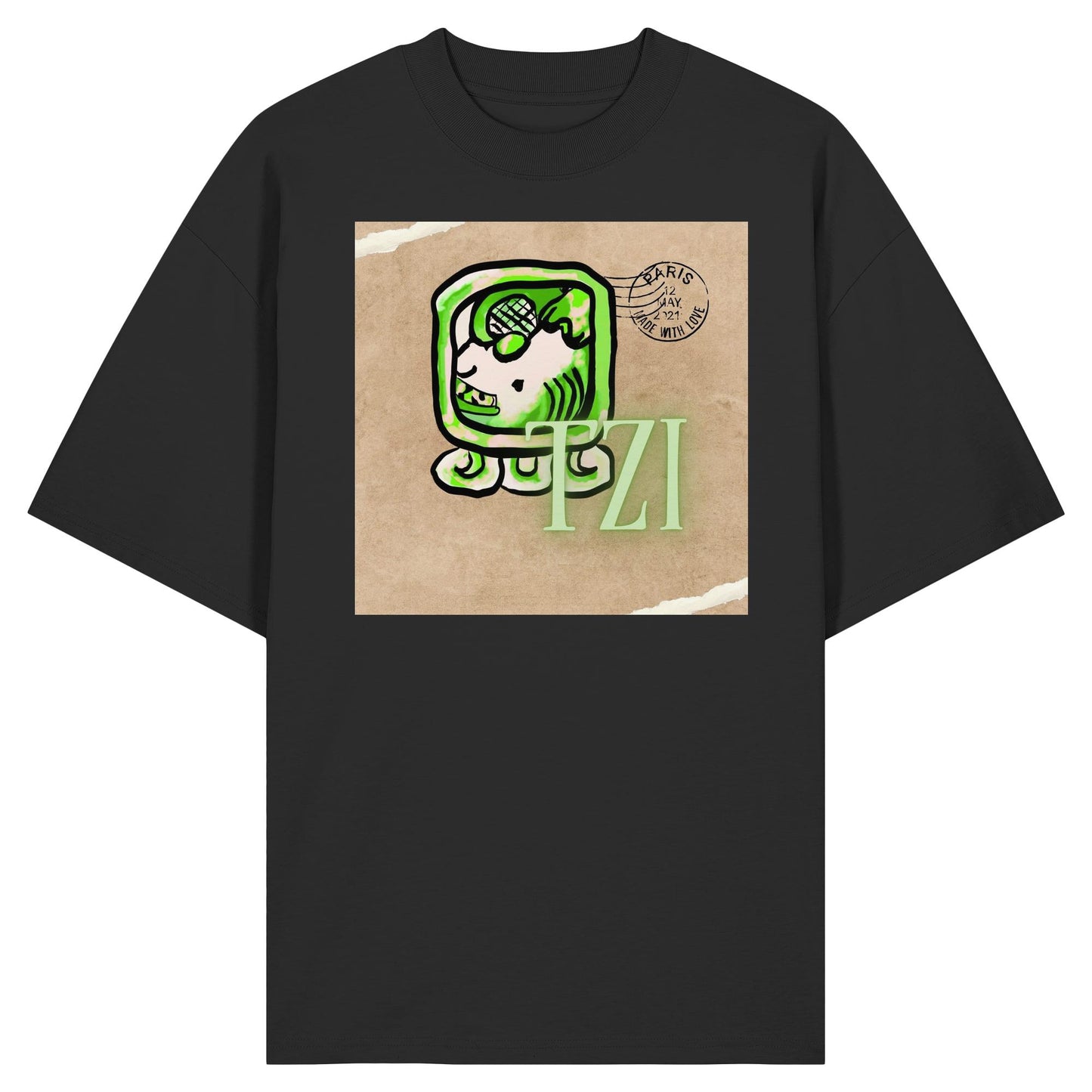 Organic Oversize Shirt -  Weißer Hund / White dog