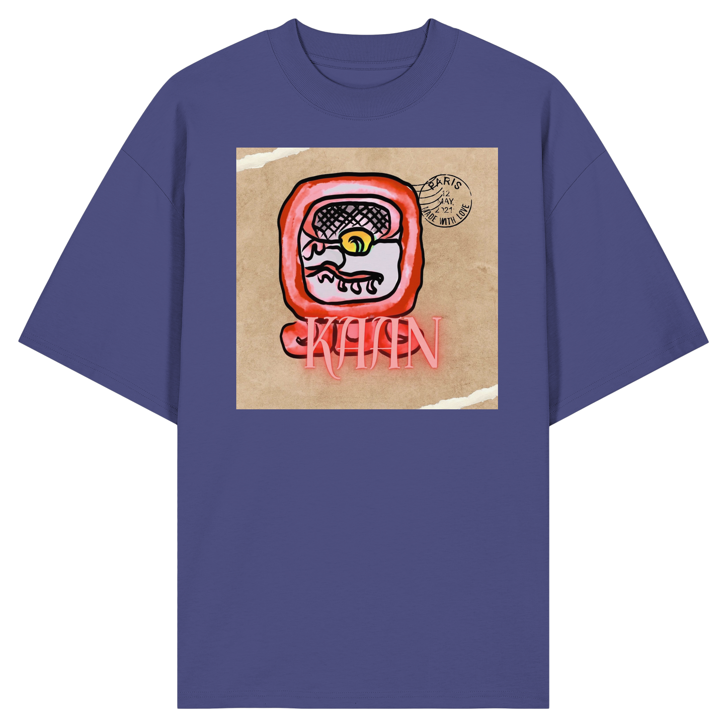 Organic Oversize Shirt - Roter Schange / Red serpent