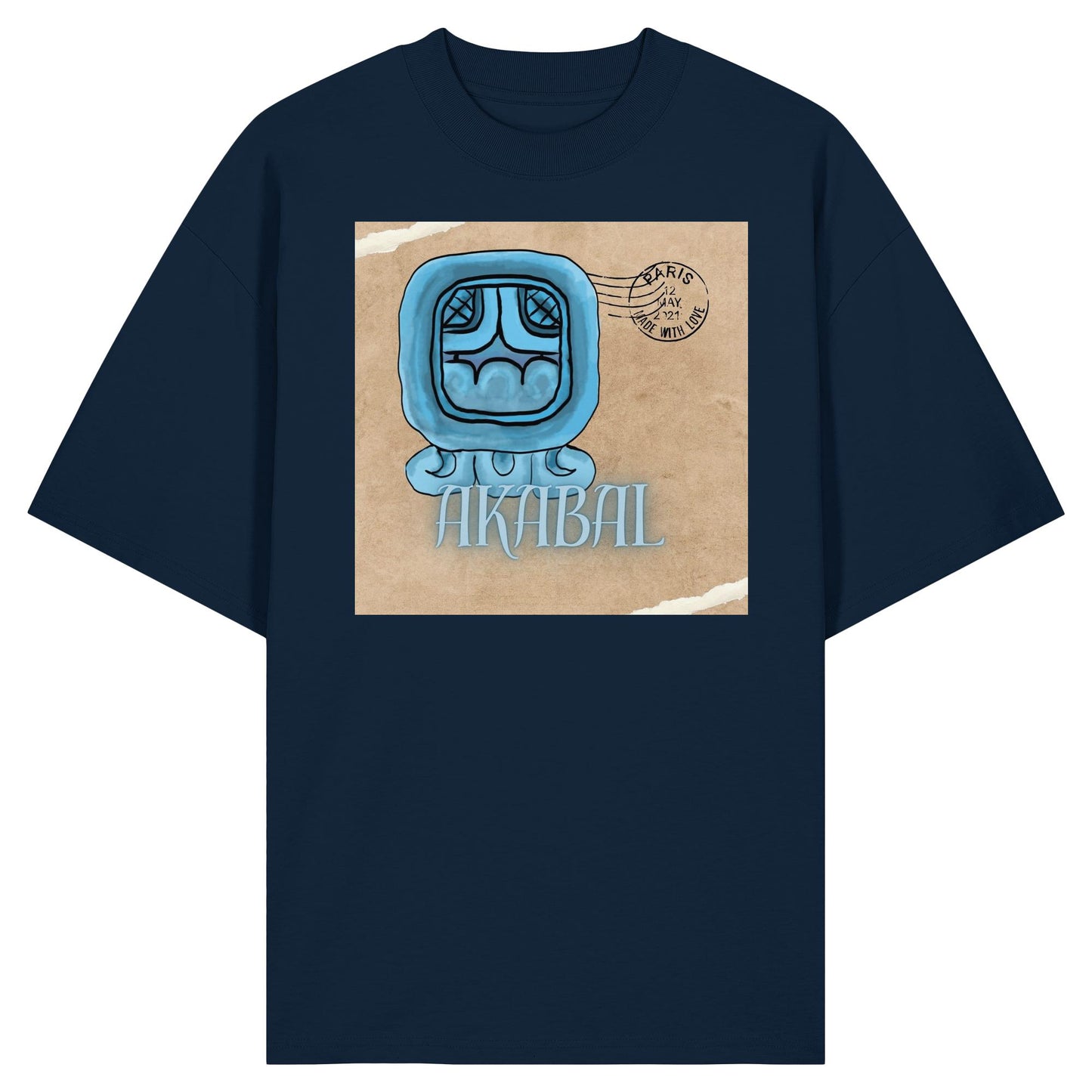 Organic Oversize Shirt - Blaues Haus / Blue House