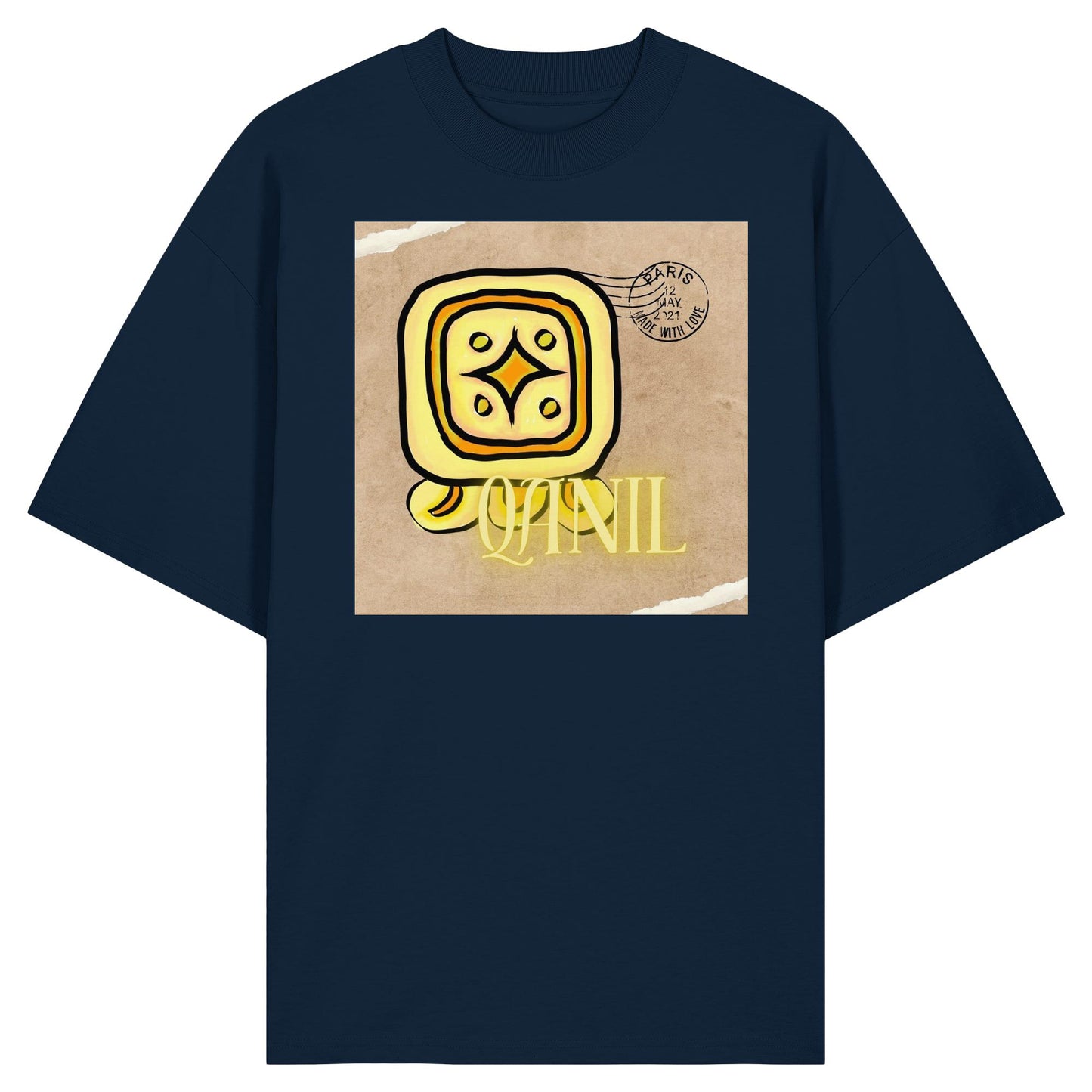 Organic Oversize Shirt - Gelber Stern / Yellow star