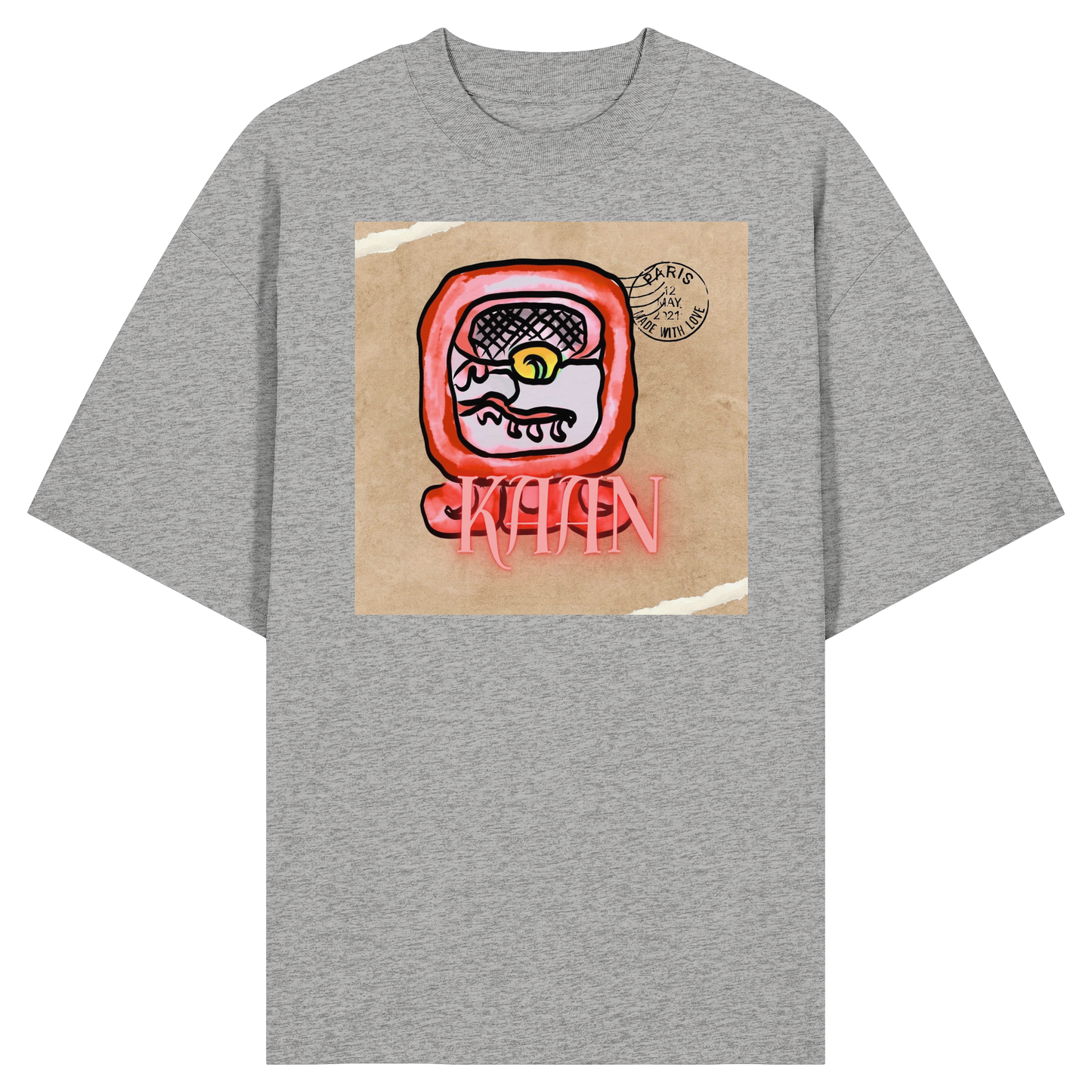Organic Oversize Shirt - Roter Schange / Red serpent