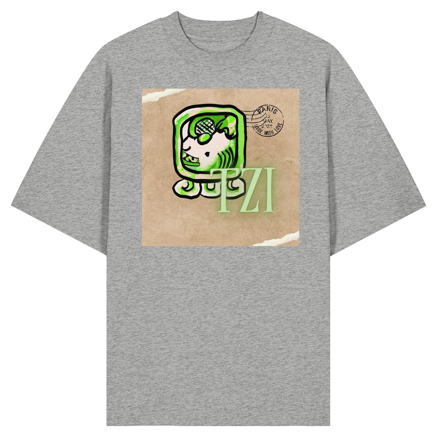Organic Oversize Shirt -  Weißer Hund / White dog
