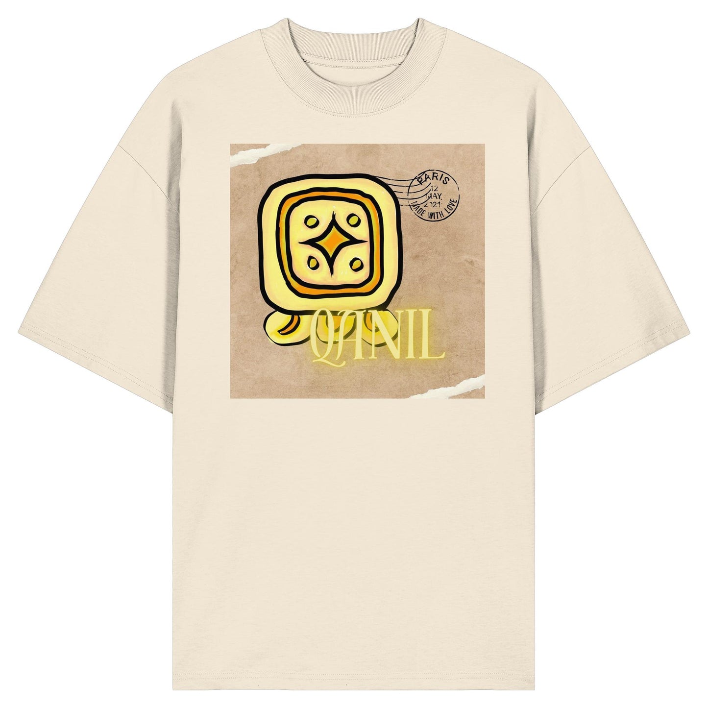Organic Oversize Shirt - Gelber Stern / Yellow star