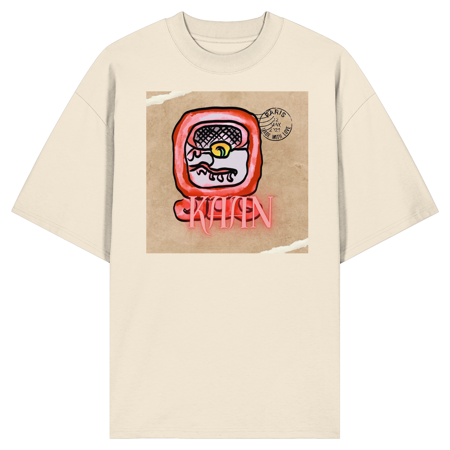 Organic Oversize Shirt - Roter Schange / Red serpent