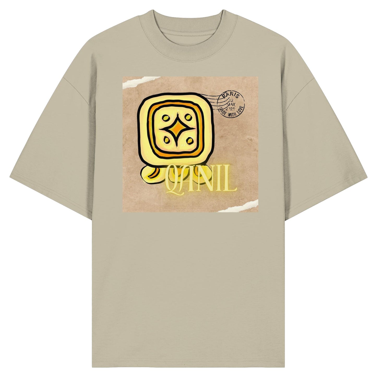 Organic Oversize Shirt - Gelber Stern / Yellow star