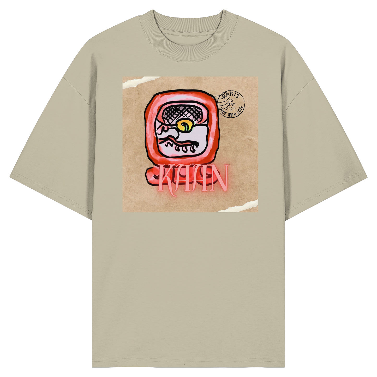 Organic Oversize Shirt - Roter Schange / Red serpent