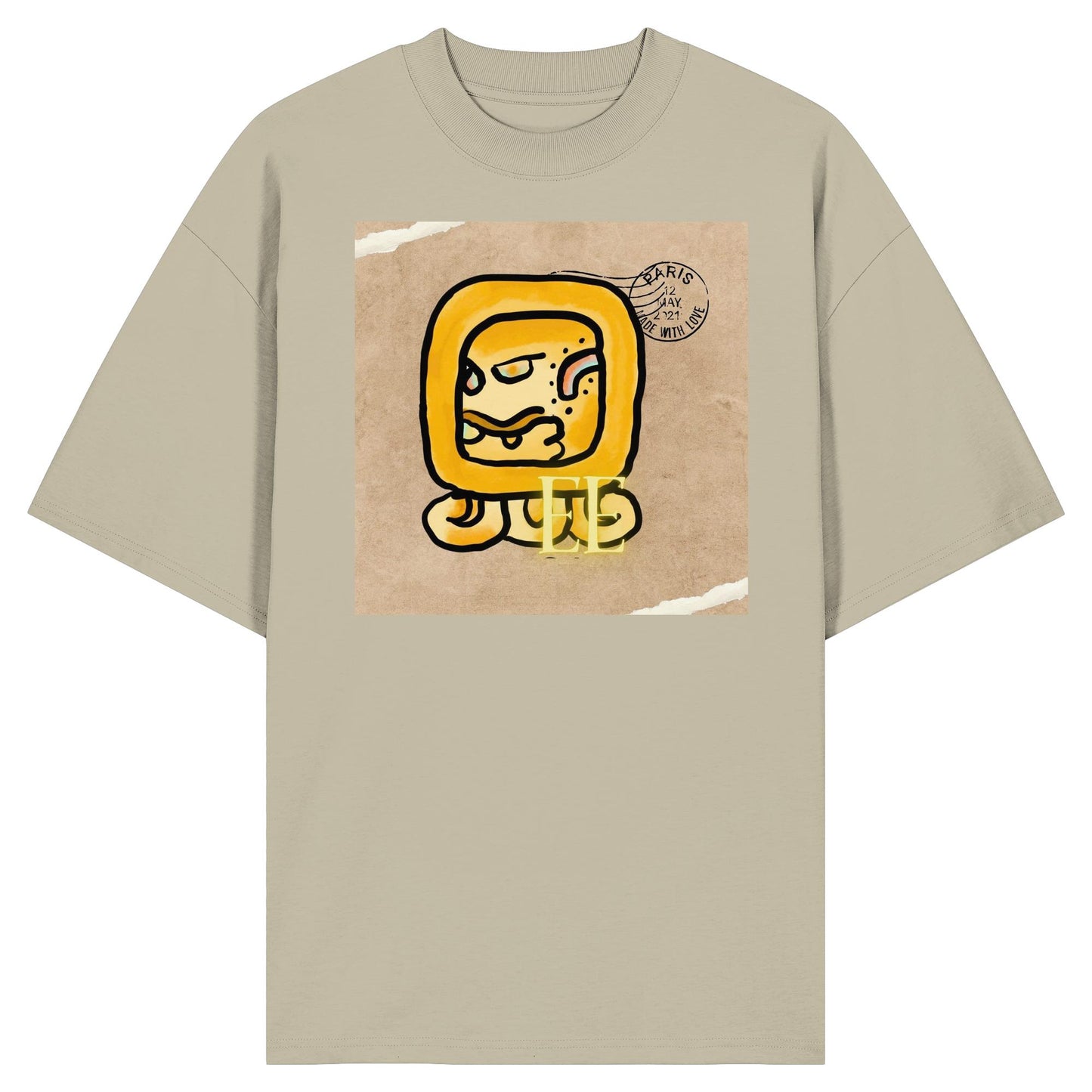 Organic Oversize Shirt - Gelbe Straße / Yellow road