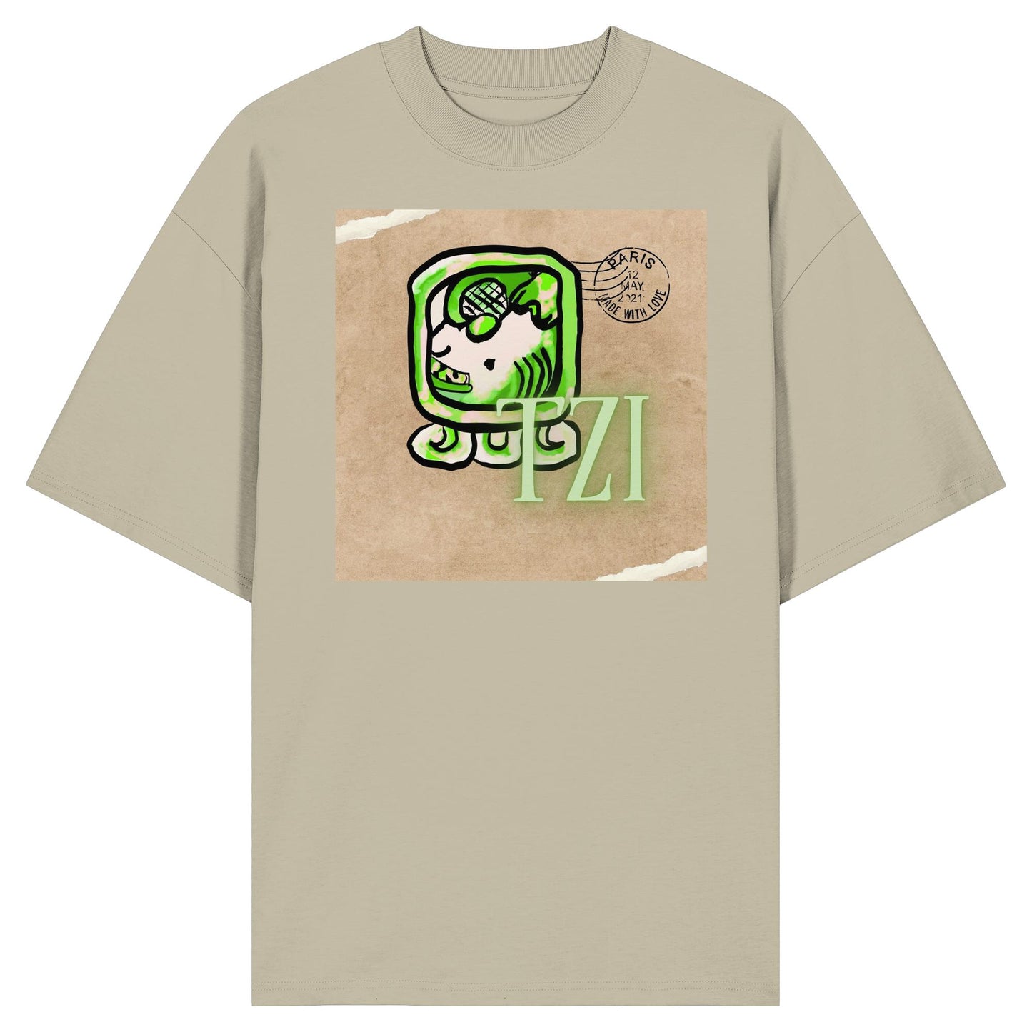 Organic Oversize Shirt -  Weißer Hund / White dog