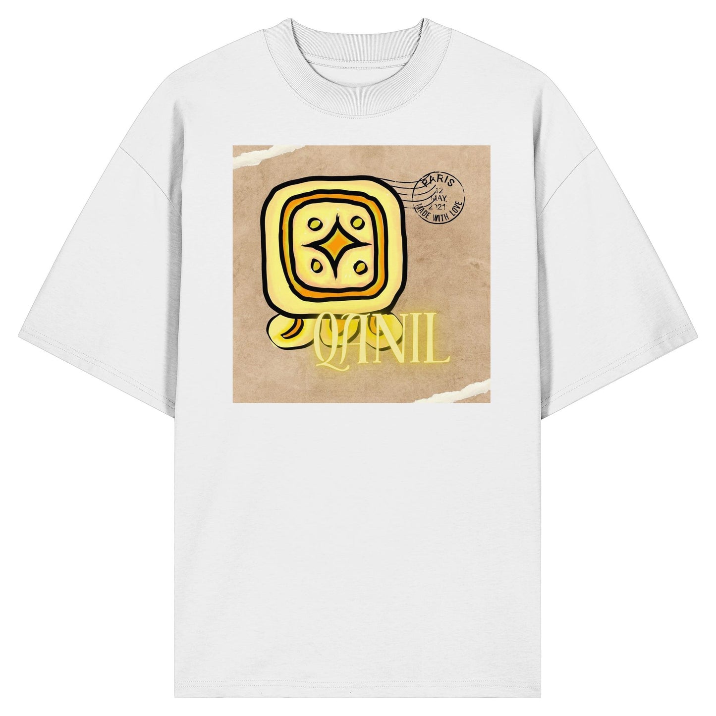Organic Oversize Shirt - Gelber Stern / Yellow star