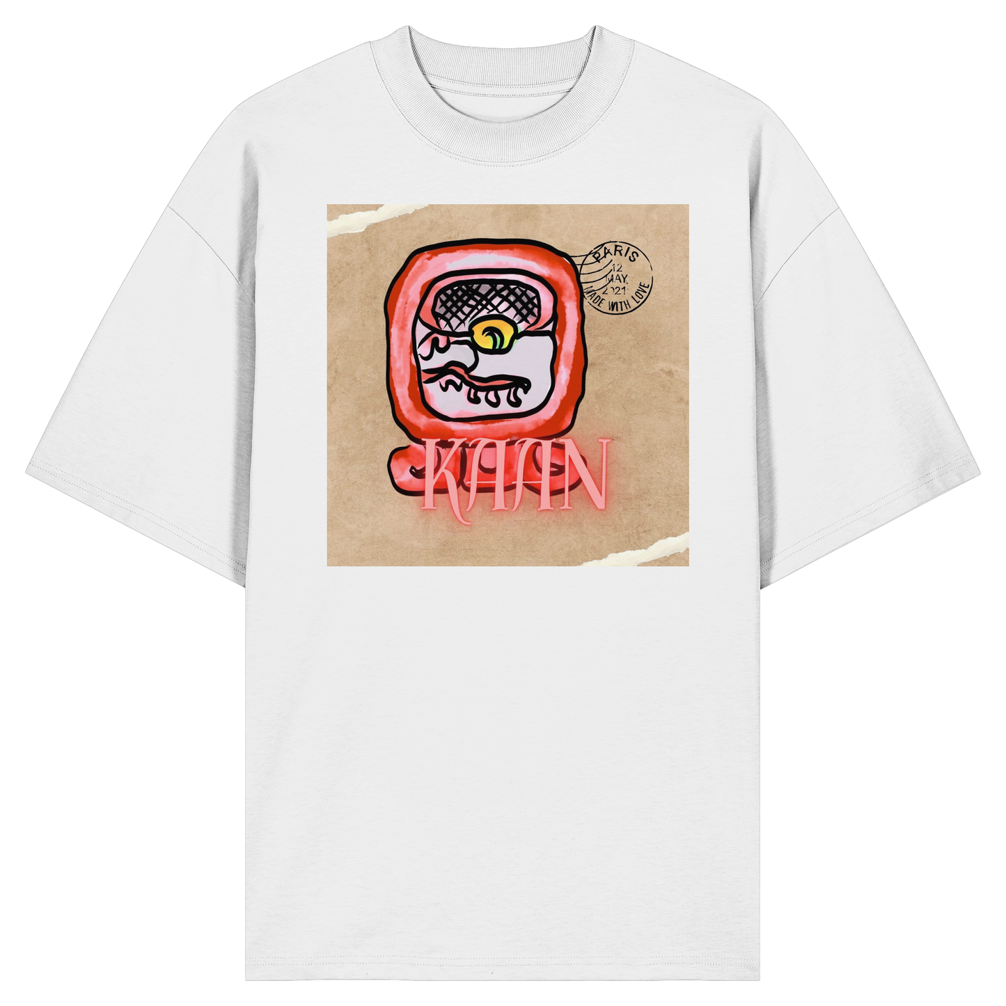 Organic Oversize Shirt - Roter Schange / Red serpent