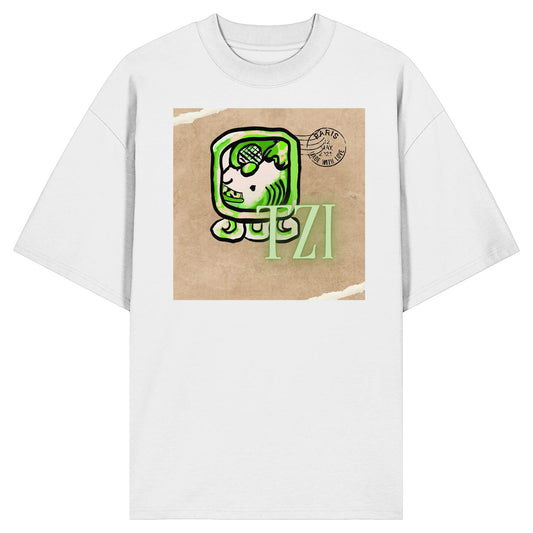 Organic Oversize Shirt -  Weißer Hund / White dog