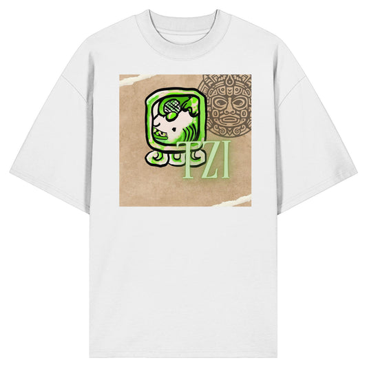 Organic Oversize Shirt - Weißer Hund / white dog
