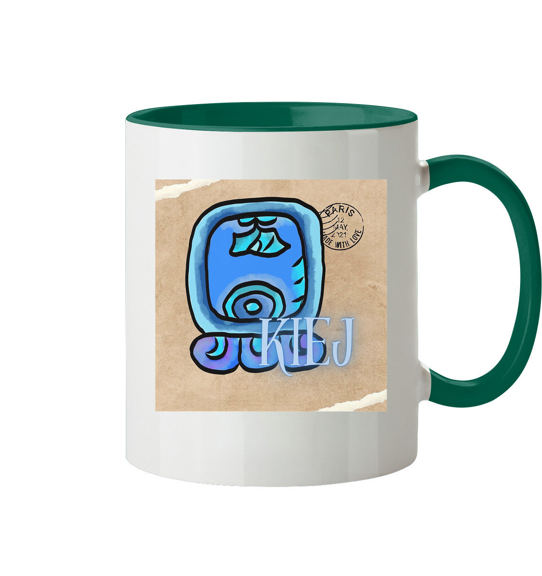 Tasse zweifarbig Blauer Hirsch - Two tone cup Blue deer