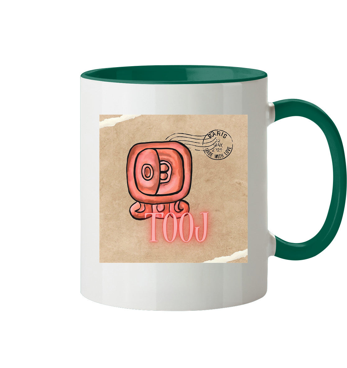 Tasse zweifarbig Rote Hingabe - Two tone cup Red offering