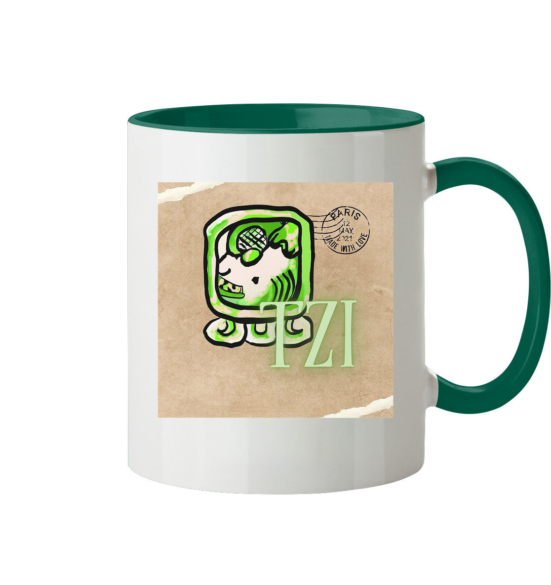 Tasse zweifarbig Weißer Hund - Two tone cup White dog