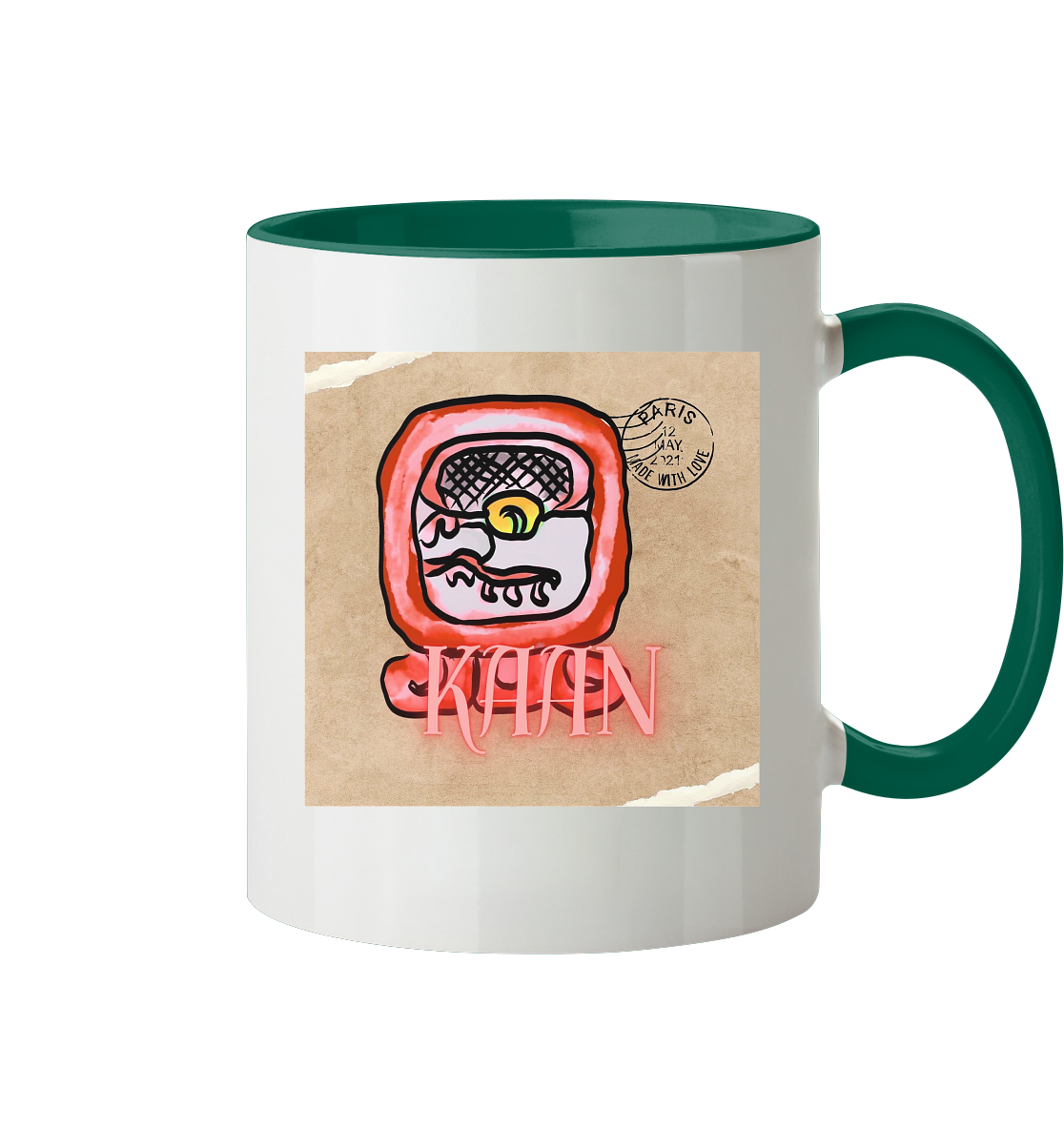 Tasse zweifarbig Roter Schlange - Two tone cup Red serpent