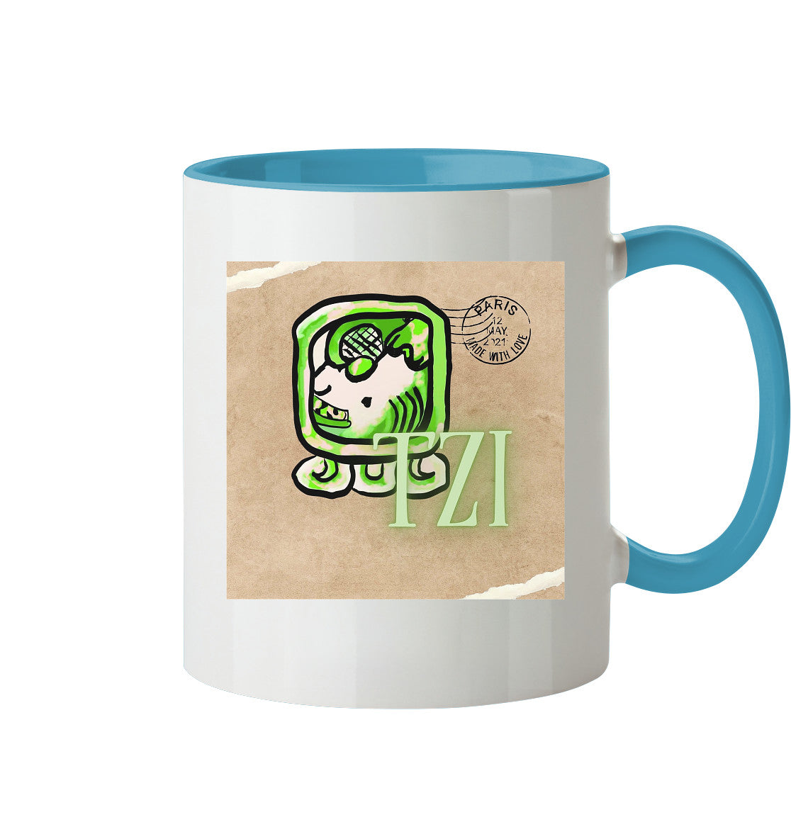 Tasse zweifarbig Weißer Hund - Two tone cup White dog
