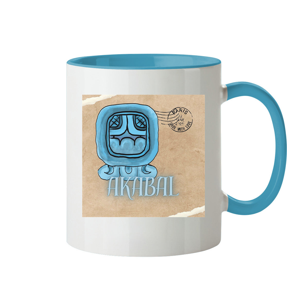 Tasse zweifarbig Blaues Haus - Two tone cup Blue house
