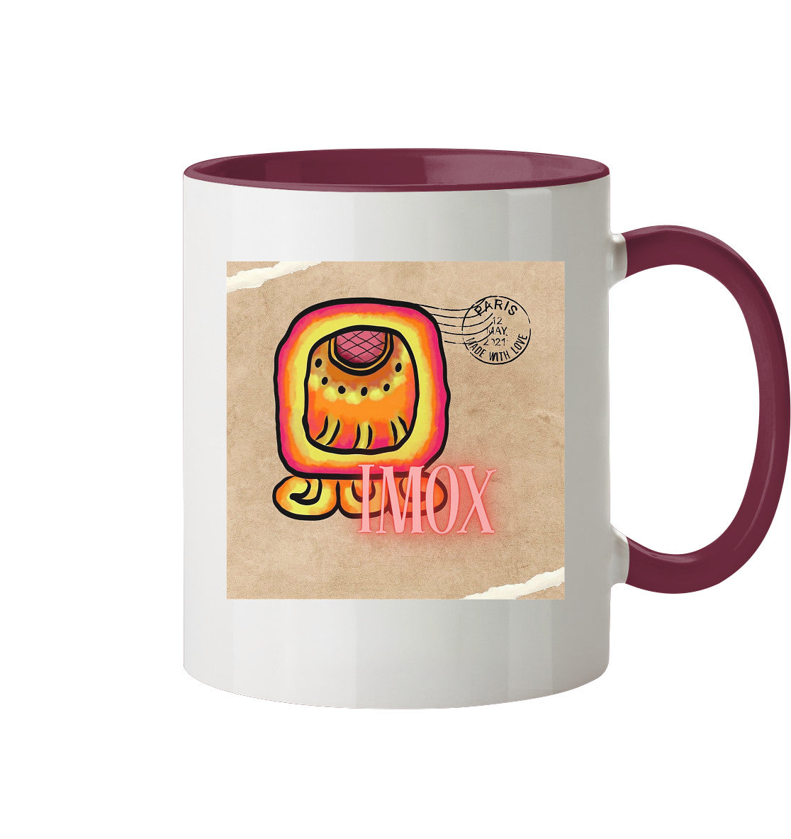 Tasse zweifarbig Rotes Krokodil - Two tone cup Red crocodile