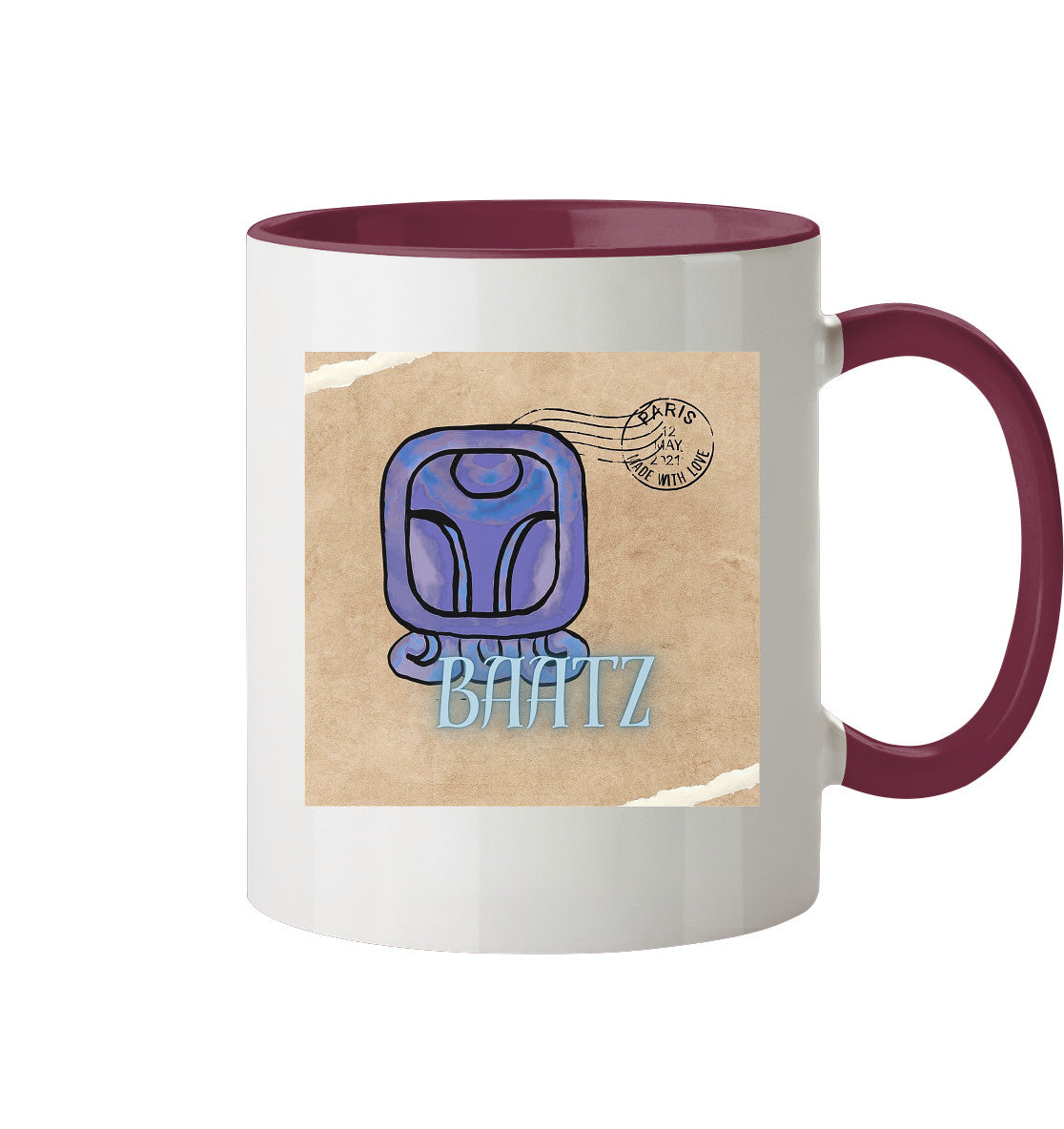 Tasse zweifarbig Blauer Affe - Two tone cup Blue monkey