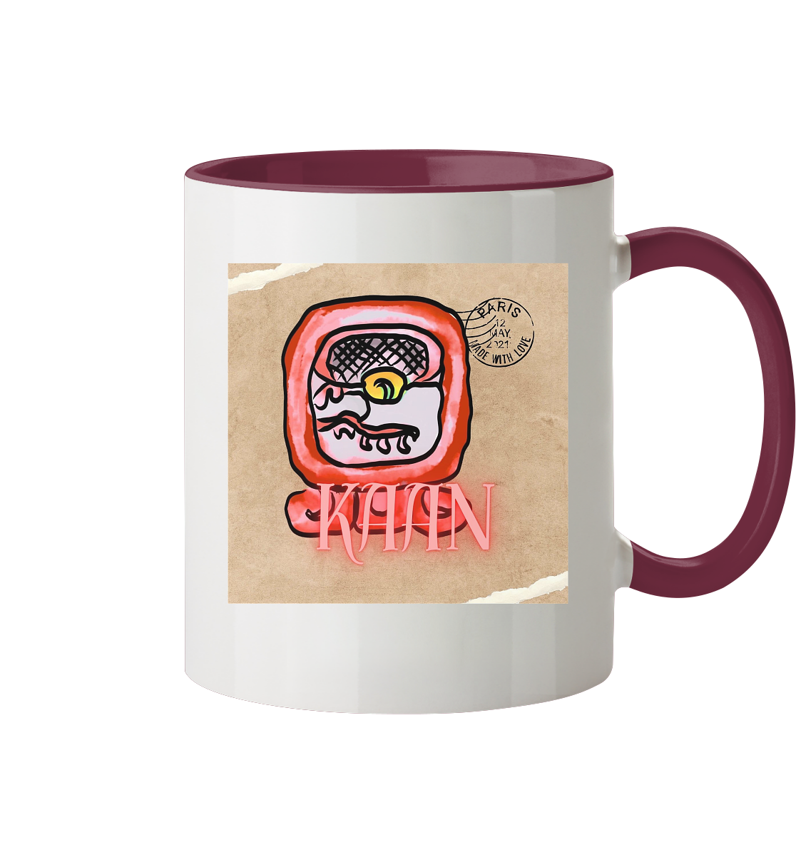 Tasse zweifarbig Roter Schlange - Two tone cup Red serpent