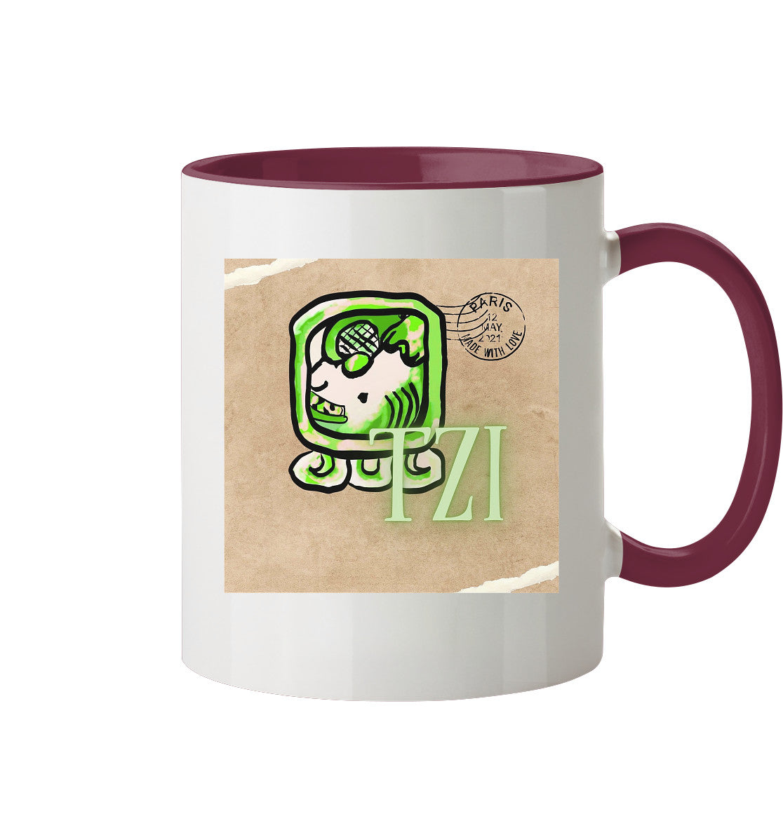Tasse zweifarbig Weißer Hund - Two tone cup White dog