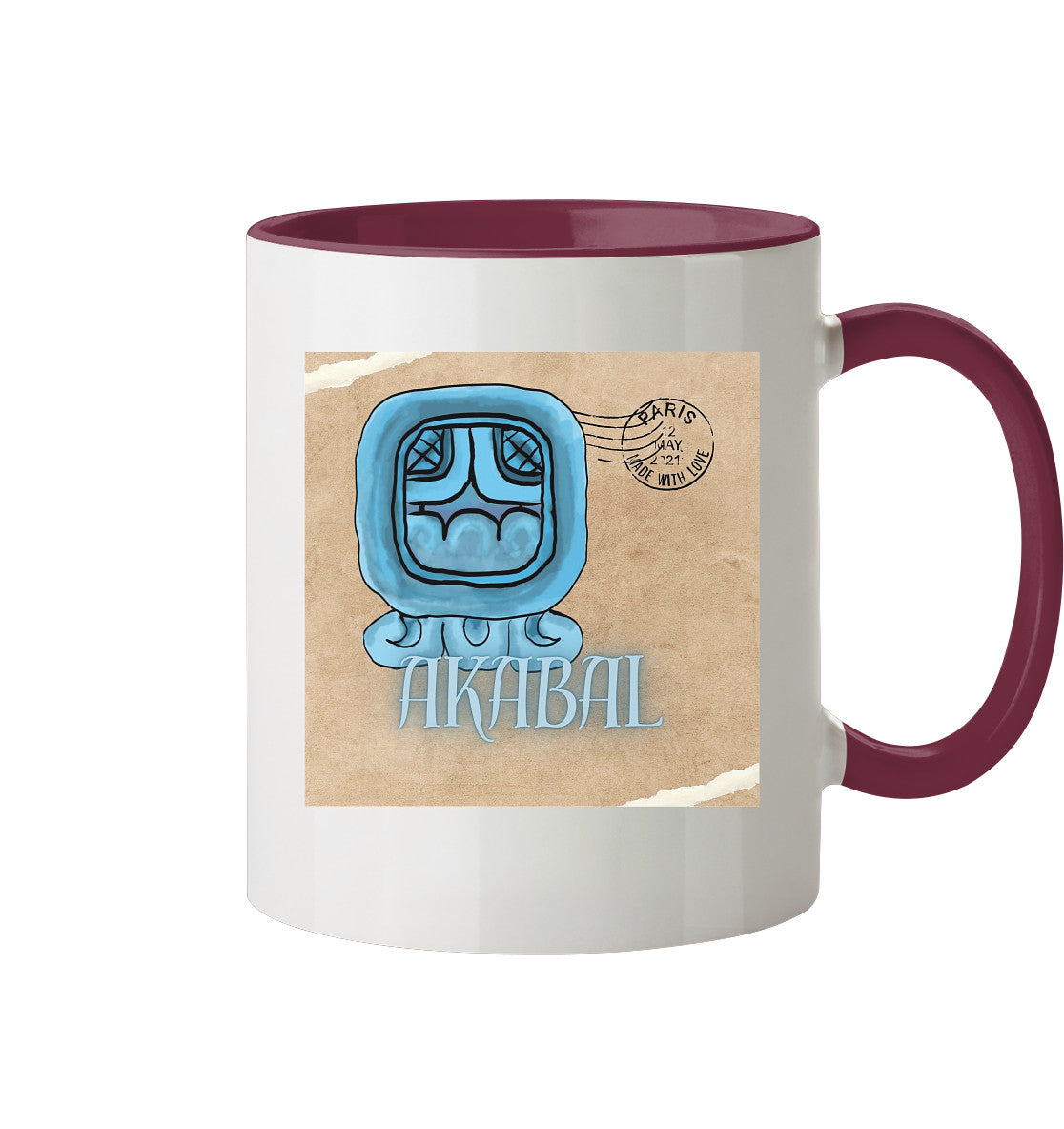 Tasse zweifarbig Blaues Haus - Two tone cup Blue house
