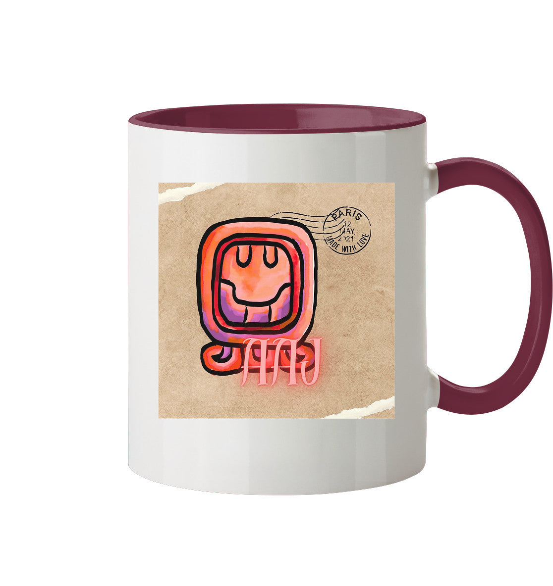 Tasse zweifarbig Rotes Schilf - Two tone cup Red reed