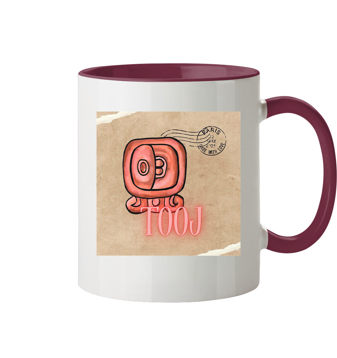 Tasse zweifarbig Rote Hingabe - Two tone cup Red offering