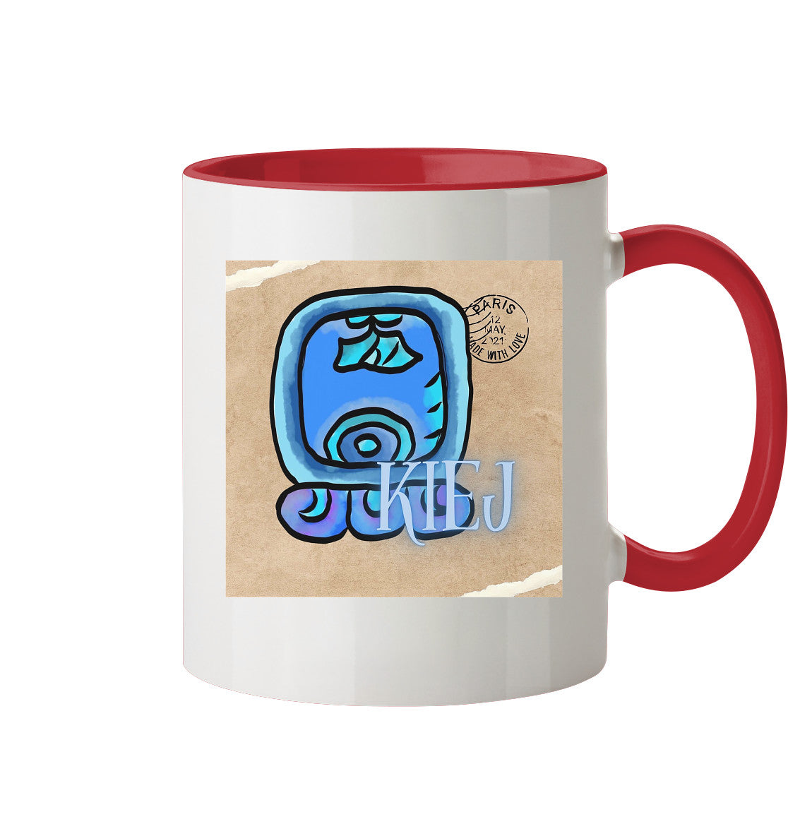 Tasse zweifarbig Blauer Hirsch - Two tone cup Blue deer