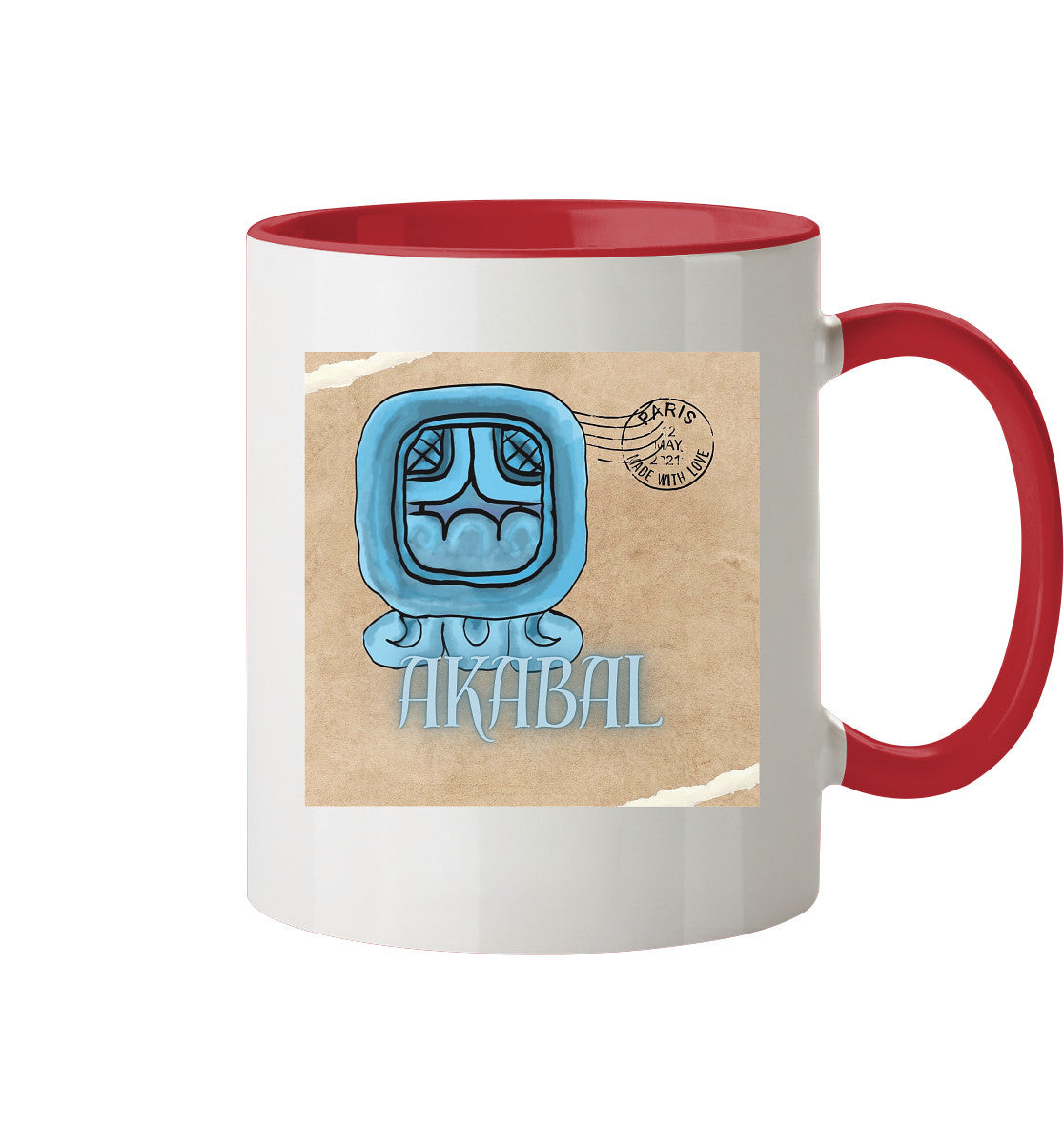 Tasse zweifarbig Blaues Haus - Two tone cup Blue house