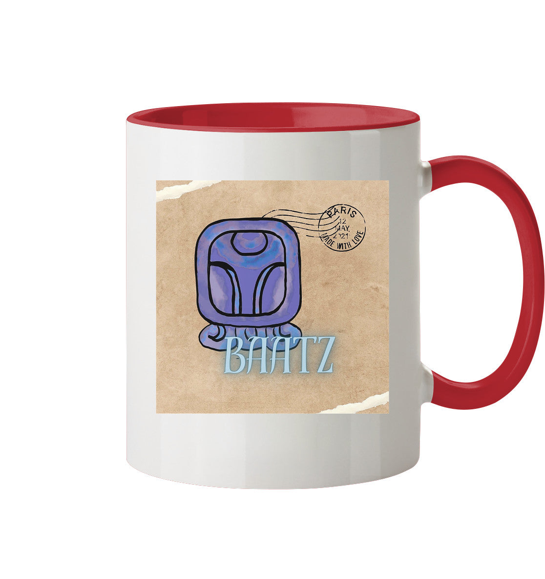 Tasse zweifarbig Blauer Affe - Two tone cup Blue monkey