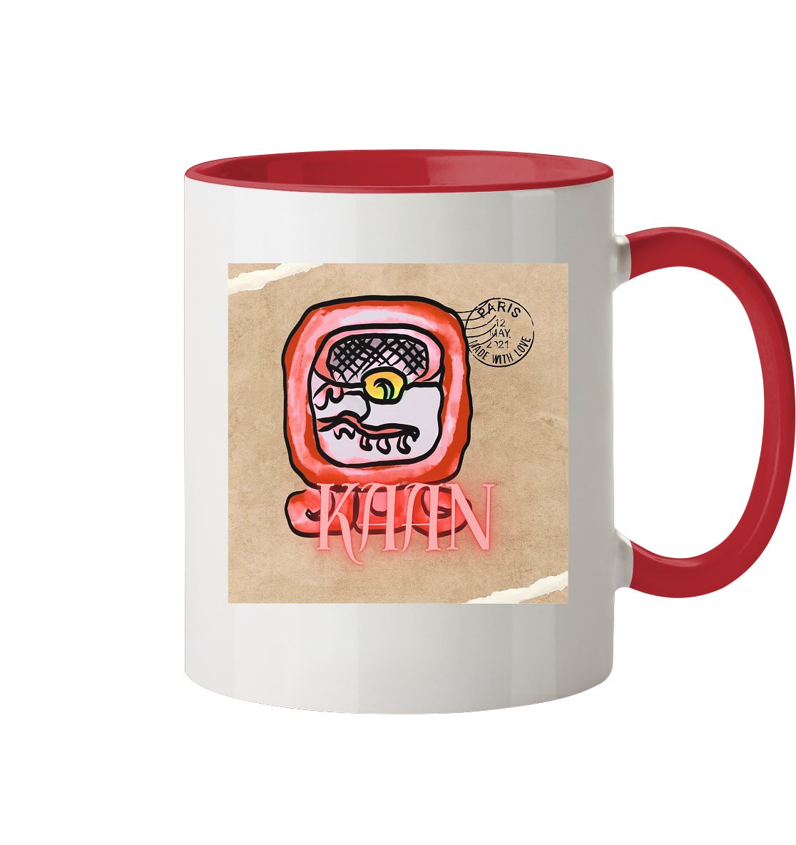 Tasse zweifarbig Roter Schlange - Two tone cup Red serpent