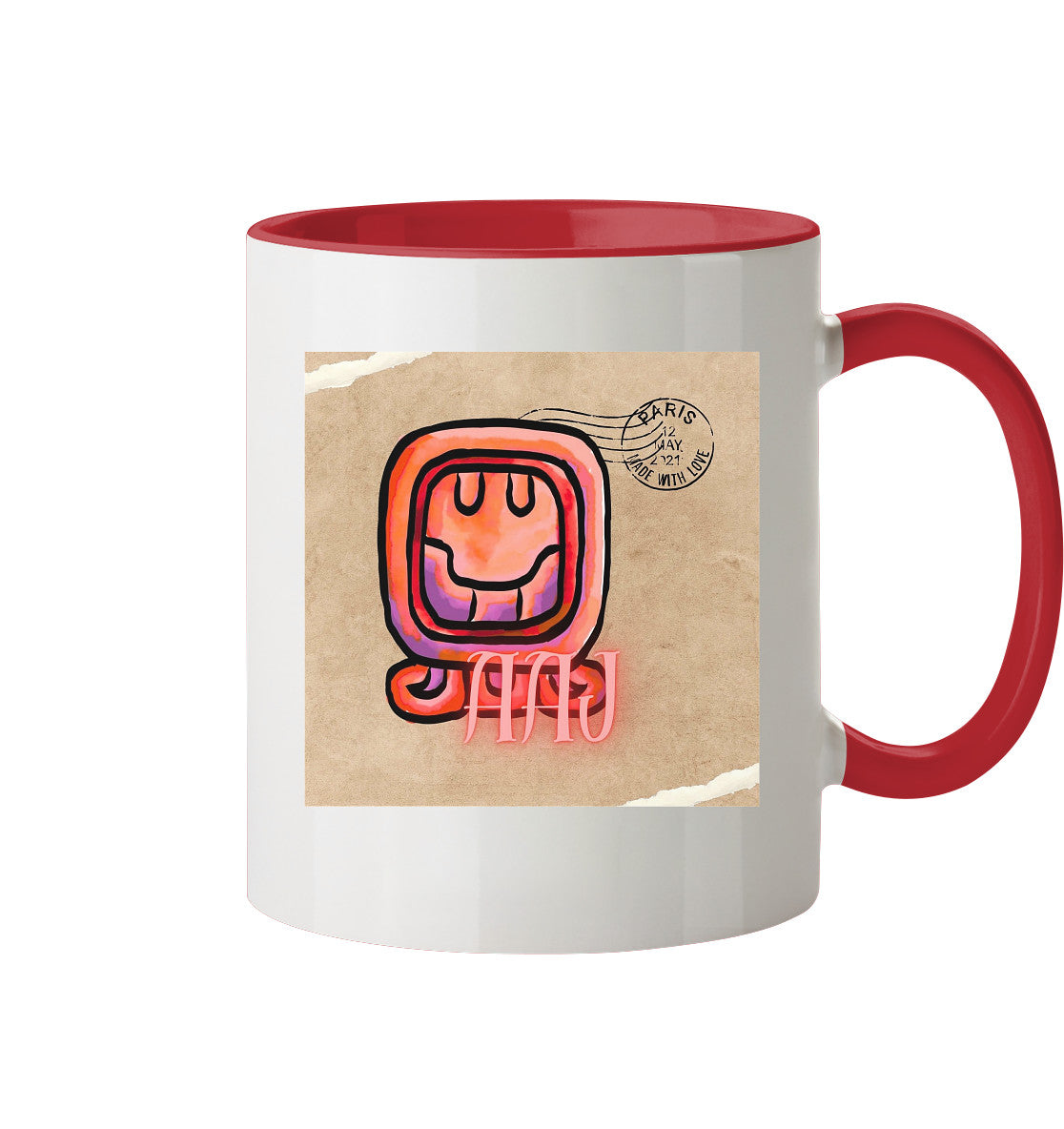 Tasse zweifarbig Rotes Schilf - Two tone cup Red reed