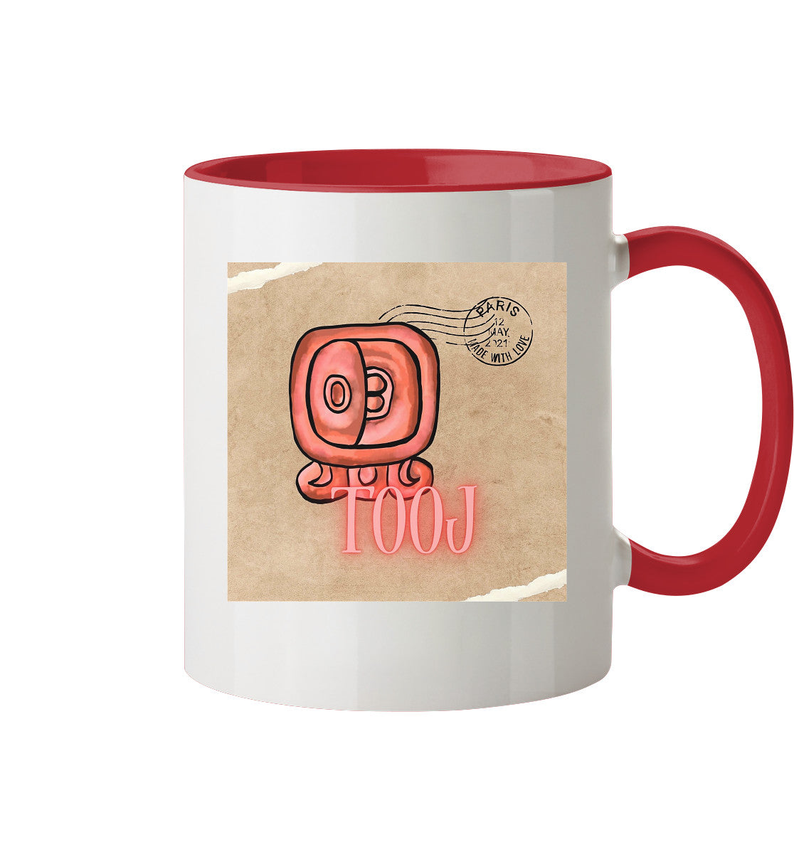 Tasse zweifarbig Rote Hingabe - Two tone cup Red offering