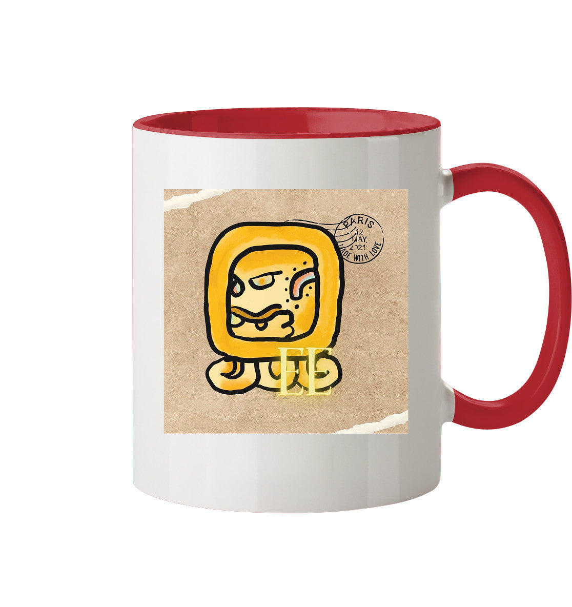 Tasse zweifarbig Gelbe Straße - Two tone cup Yellow road