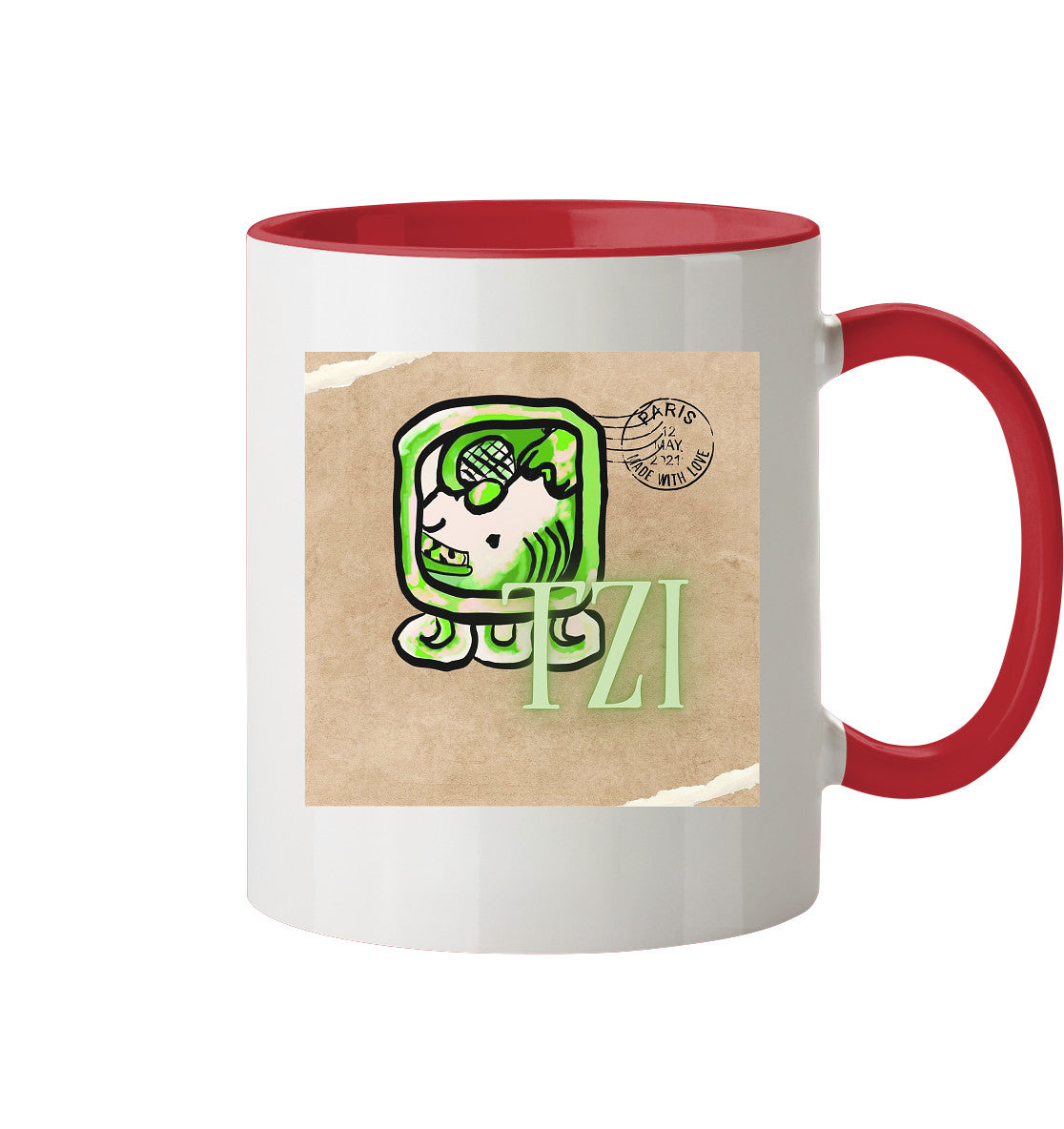 Tasse zweifarbig Weißer Hund - Two tone cup White dog