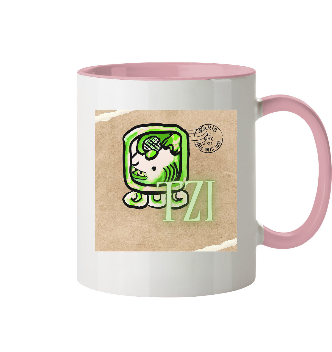 Tasse zweifarbig Weißer Hund - Two tone cup White dog