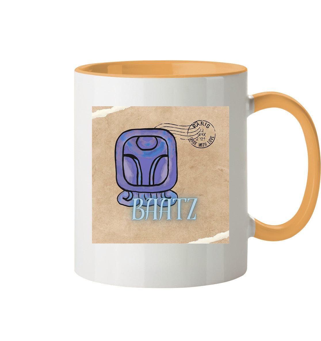 Tasse zweifarbig Blauer Affe - Two tone cup Blue monkey