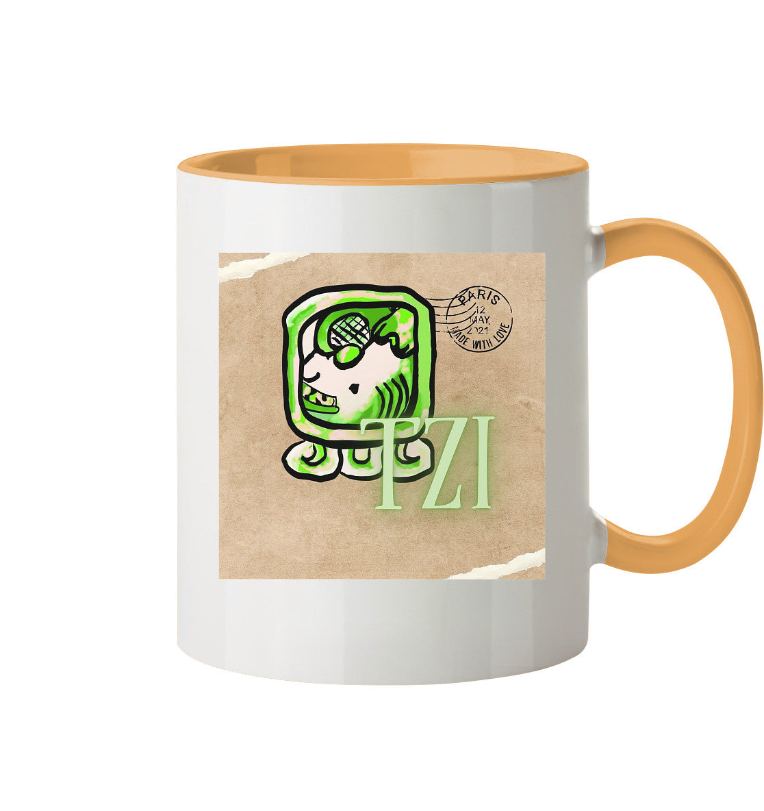 Tasse zweifarbig Weißer Hund - Two tone cup White dog