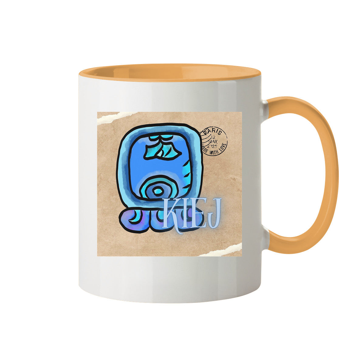 Tasse zweifarbig Blauer Hirsch - Two tone cup Blue deer