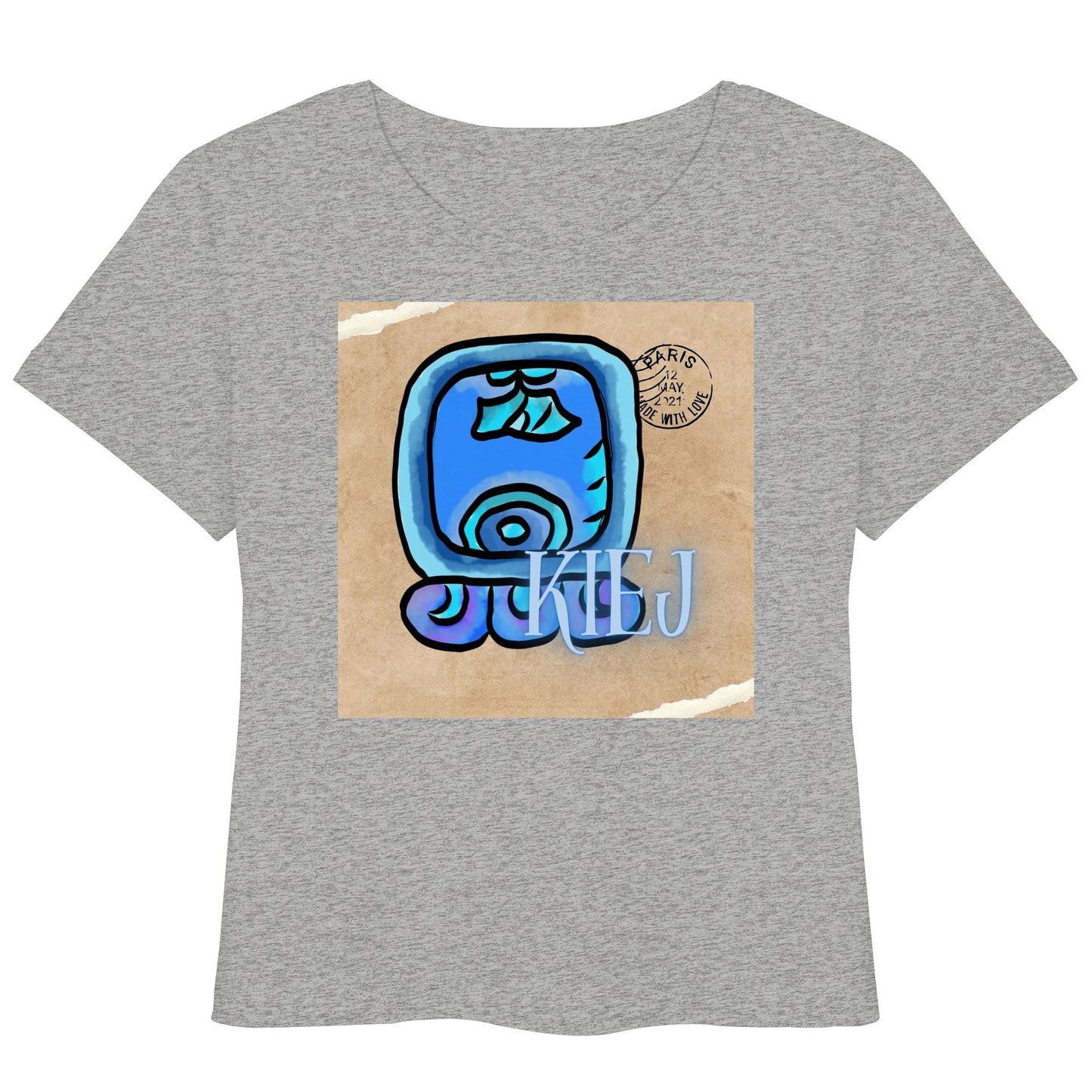 Womens Organic Lightweight T-Shirt - Blauer Hirsch / Blue deer